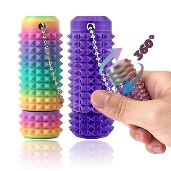 Spiky Grippie Stim Fidget Toy with Bead Chain Rotatable Stress Relief Teens Adults Pocket 3D Printed Pain