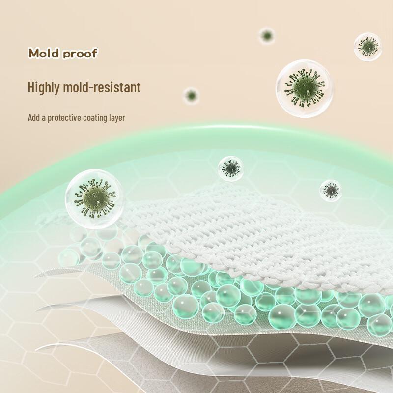 Handun Anti-Mold Printed Shower Curtain Set with Adjustable Rod