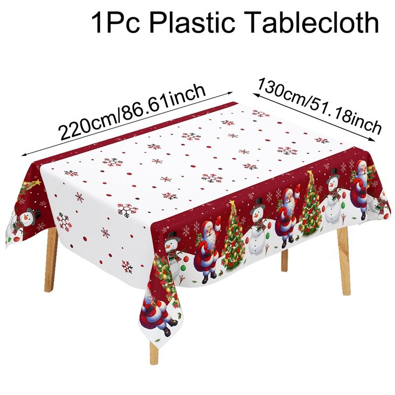 Christmas Disposable Tablecloth Christmas Decorations for Home 2026 Table Cover Navidad Noel New Year Gifts Dining Table Decor