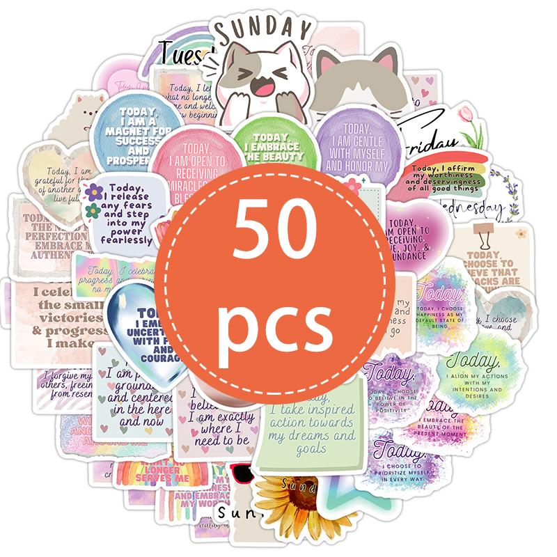 50PCS Motivational Stickers Inspirational Quotes Stickers English Motivational Decals Waterproof Vinyl Water Bottles Laptop
