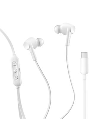 Belkin SoundForm ANC Wired Noise Compatible with MacBook iPad and Other Audio Output White G3H0003fqWH Earphones, USB-C Compatible, Cancelling,