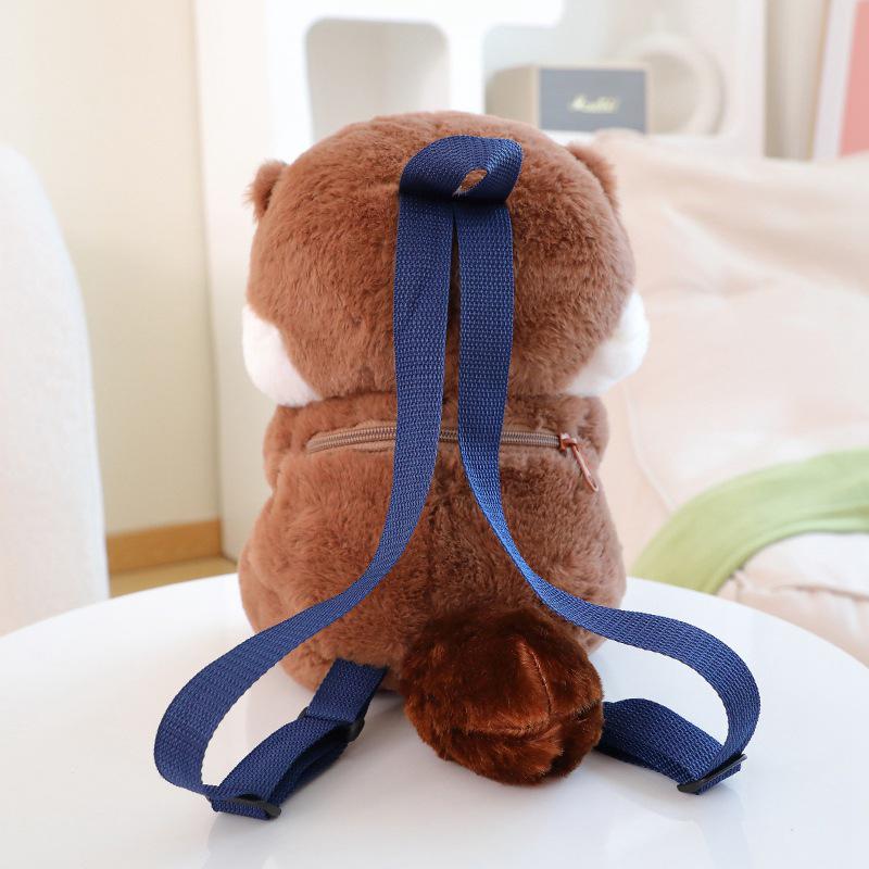 Otter Plush Toy Backpack - Cartoon Otter with Shell Bag for Kids