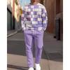 New Round Neck Men's Long Sleeve Pants Set 3d Fabric Suitable for Casual Travel Multi-Scenarios Sport Two-Piece Set