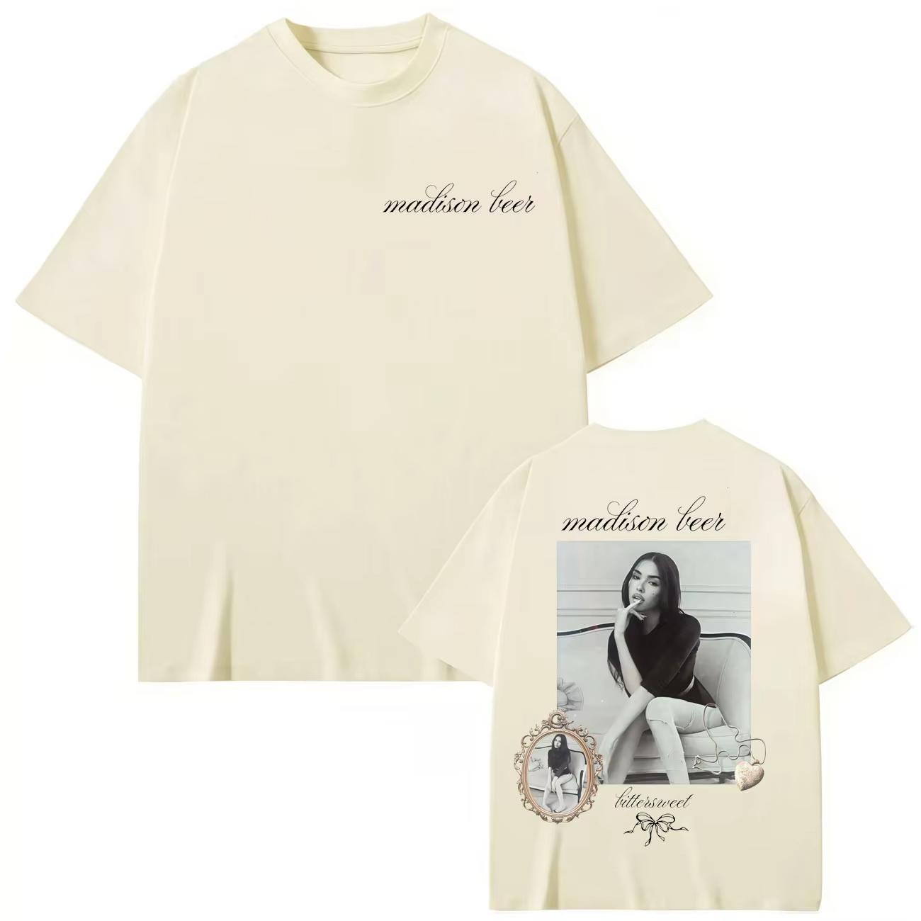 

Singer Madison Beer Merch Tshirt Men Women 2026 Springsummer Fashion Vintage Short Sleeve Top High Quality pure Cotton T Shirt 4XL