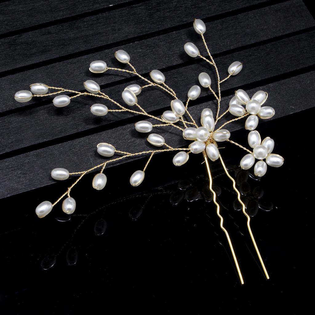 Cross-Border Bride Hair Braiding Handmade Pearl U-Shaped Hairpin Pin Hairware