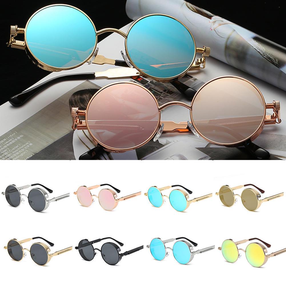 Buy Coating Mirrored Men Sunglasses Round Circle Retro Vintage Gafas