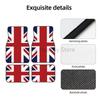 Tappetini Personalizzati Bandiera Union Jack del Regno Unito Set da 4 Pezzi Anteriori e Posteriori Tappetini in Moquette con Supporto in Gomma Universali
