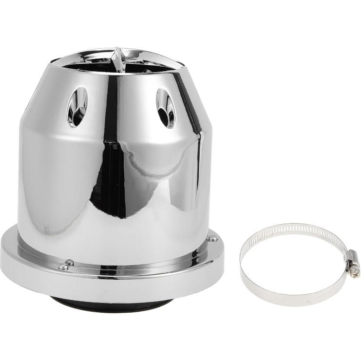 

Engine Air Filter 76mm High Flow Bullet Clamp-On Cold Air Intake Filter Closed-Top Cool Air Filter Cleaner 1 Clamp Silver Tone for Car