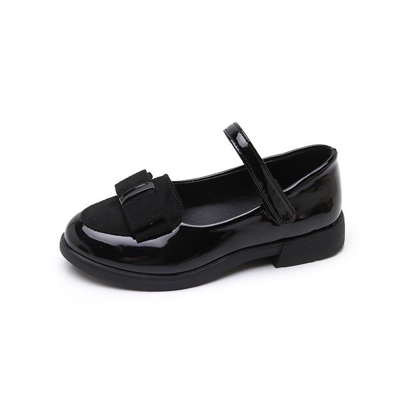 Girl's Leather Shoes Princess Dress Shoes for Kids Big Girls Casual Student Flats Spring/Autumn New Style Sweet with Bowtie