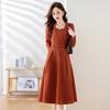 2024 Autumn Women's Korean Slim Fit A-line Dress with Tie - SW1857