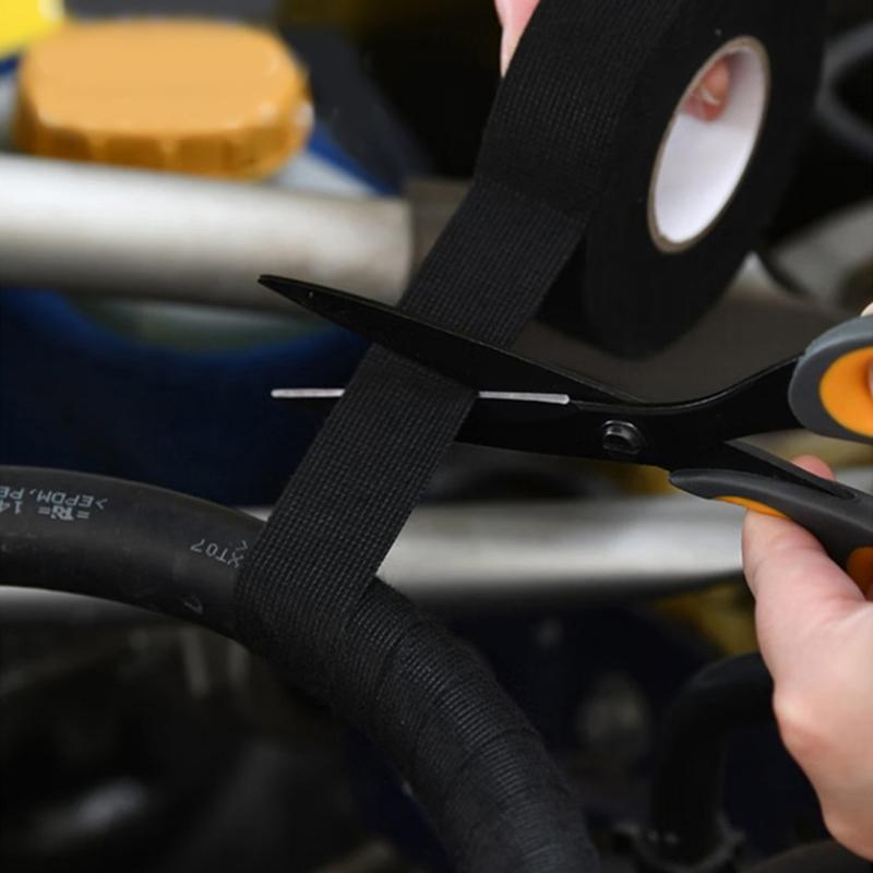 Wire Harness Automotive Cloth Tape Self-Adhesive Felt Cloth Electrical Tape Heat Resistant Harness Tape Easy to Use