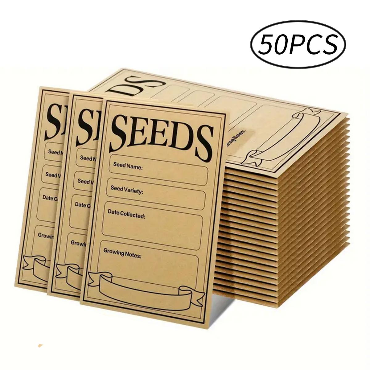 Brown Seed Envelopes Resealable Seed Packets Seed Saving Envelopes With Secure Tiny Envelopes, Seal Envelopes For Collection Of