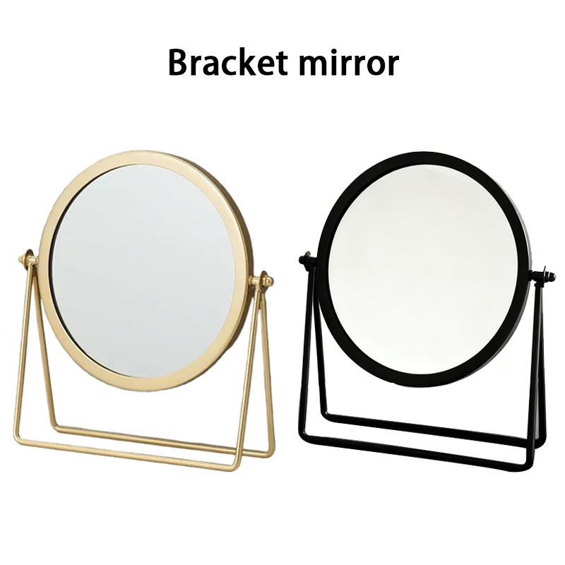 

Metal wrought iron rotatable mirror, minimalist desktop vanity mirror for home use, portable dormitory desktop vanity mirror