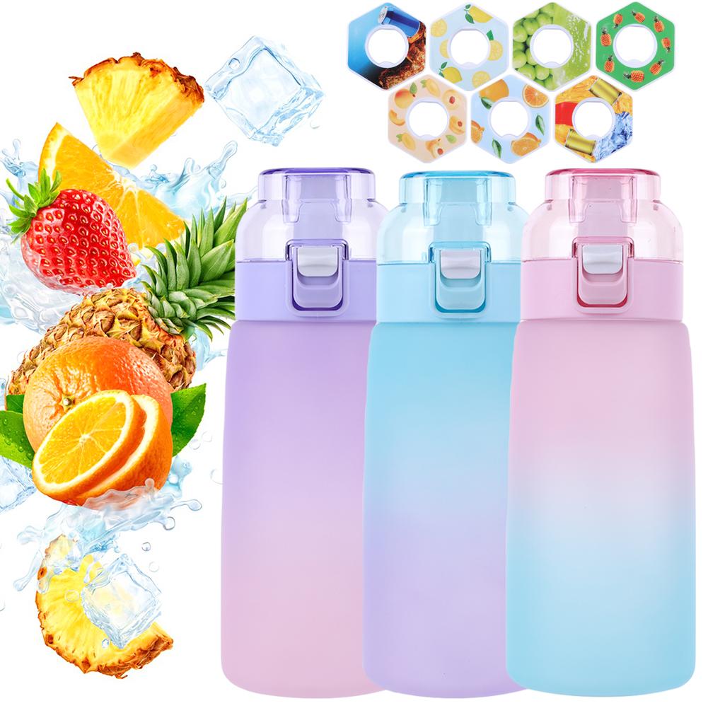 600ML Scent Water Cup Tritan with 7 Flavour Pods Fruit Fragrance Water Bottle Drinking Water Bottle Suitable for Outdoor Sports