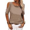 2023 Spring/Summer Women's Off-Shoulder Solid Loose T-Shirt