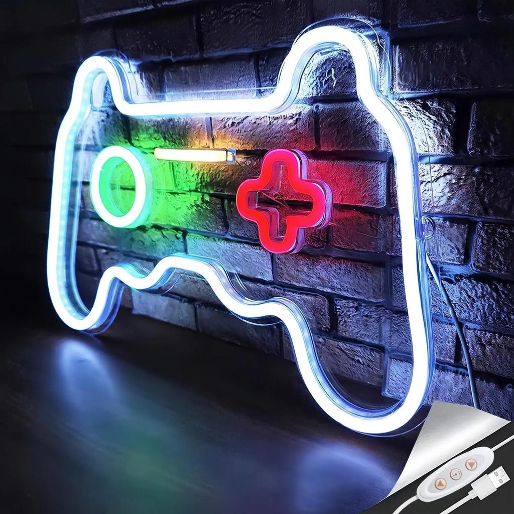 Game Neon Sign Gamepad Shape Signs for Game Room Wall Bedroom Decor, for Boys Gamer Gifts Teen Gaming Zone Party Decor