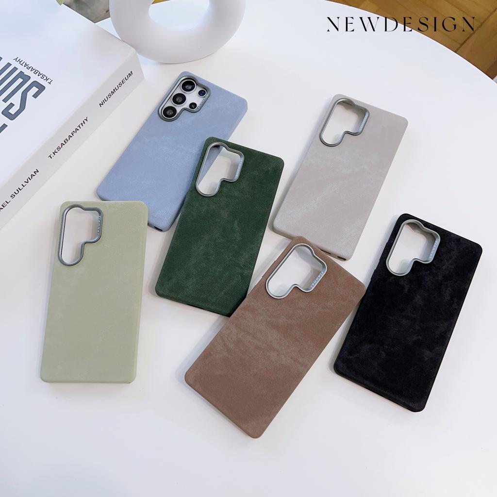 Luxury For MagSafe Fiber Leather Case For Samsung Galaxy S26 S25 Ultra S24Plus S23Ultra Invisible Magnetic Wireless Charge Cover