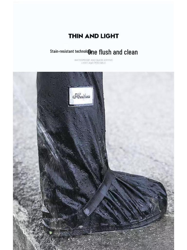 Bardzo grube, wodoodporne ochraniacze na buty deszczowe typu high-top dla dorosłych – przenośne, piaskoodporne i wodoodporne