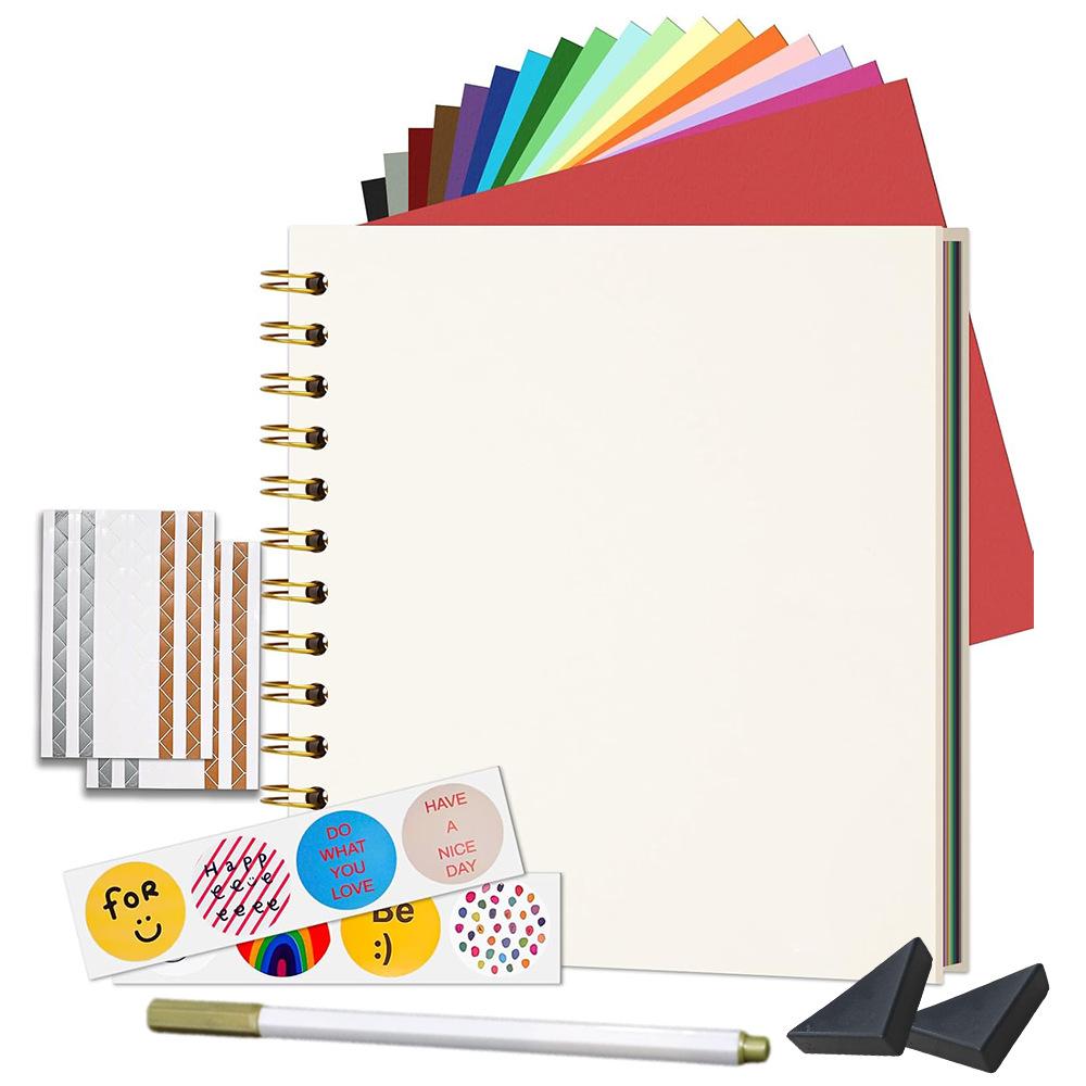 Scrapbook Album 20 Sheets 40 Pages Colored Pages Handbook Creative Art Diary Drawing Writing