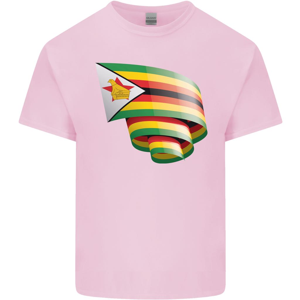 Curled Zimbabwe Flag Zimbabwean Day Football Unisexs Light Cotton TShirt