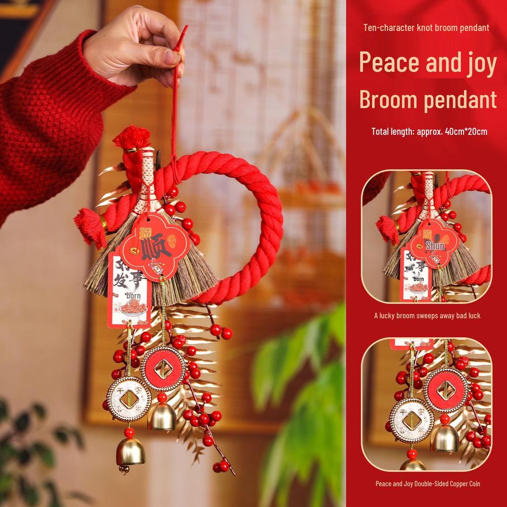 2026 Year of the Horse Spring Festival Chinese Knot Door Hanger - Wanzi Knot Ornament for Festive Atmosphere