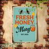 Vintage Bees & Honey Metal Tin Sign for Kitchen Farm Interior Decor