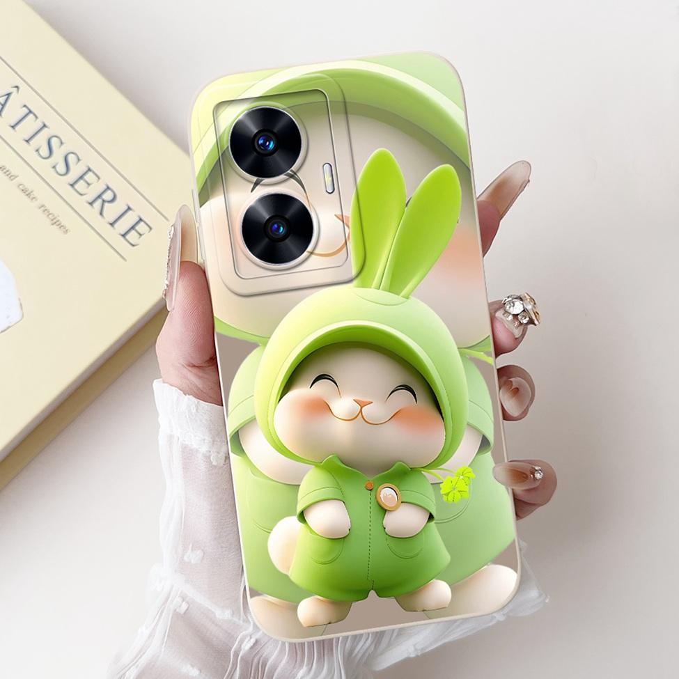 For Realme C55 Case RMX3710 Silicone Cute Cat Fashion Butterfly Flowers Love Painted Cover For Realme Narzo N55 Phone Case Funda