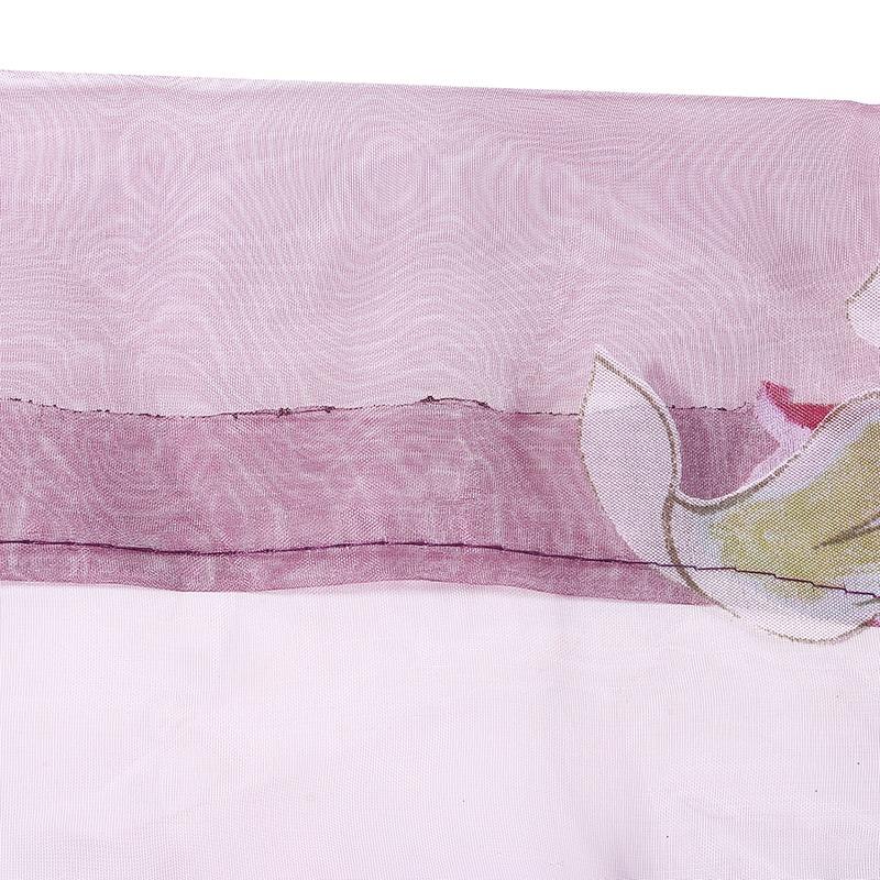 Peony Curtain Hanging 100x200cm Sheer Voile Door Window Room Divider Elegant Valance For Living Room Bedroom Luxury Home Decor Upgrade High Quality
