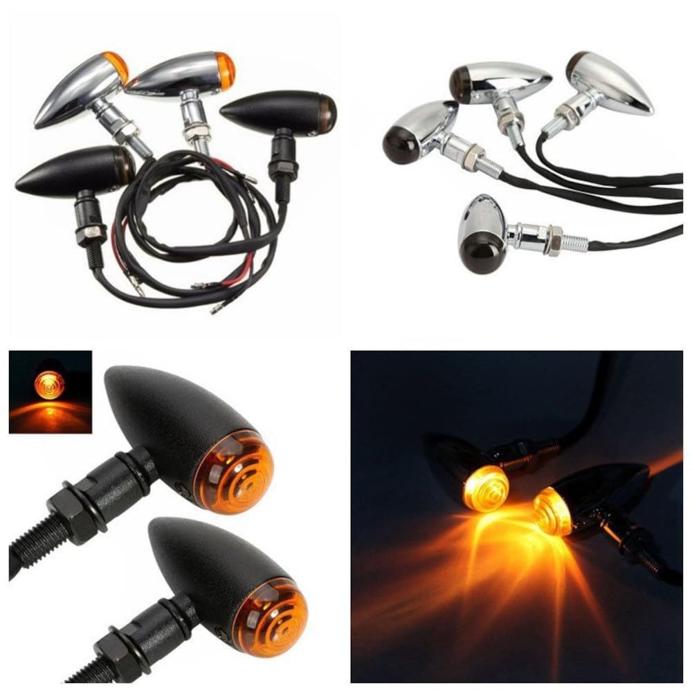 Beatus Bullet Mini Turn Signal, Screw Diameter 0.4 inch (10 mm), Motorcycle, Universal Custom