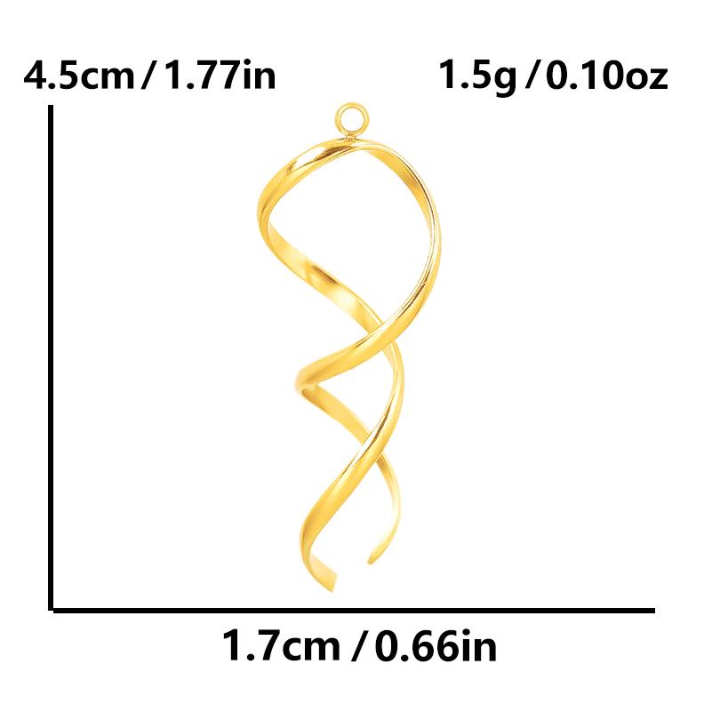 6pcs Minimally Curved Lines Vintage Stainless Steel Charms For Jewelry Making Supplies Handmade Earrings Necklace Pendant Charm