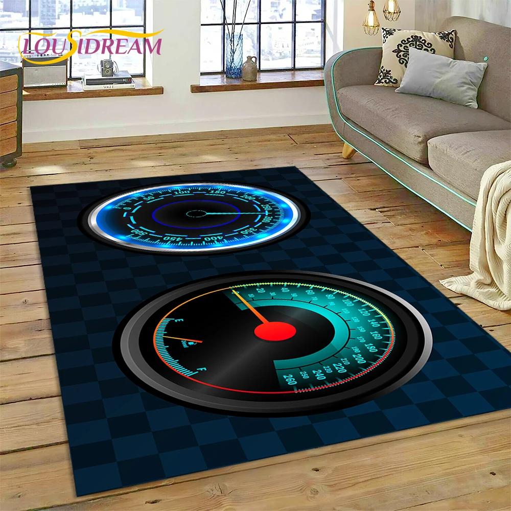 3D Car Dashboard Machine Control Screen Racing Carpet Rug for Bedroom Living Room Home Sofa Decoration, Kid Game Decor Floor Mat