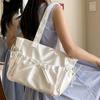 Women Wrinkled Shoulder Bag Glossy Tote Bag with Bows Large Capacity Handbag Purse for Daily Outings Street Commuting Parties Date