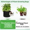 Faltbare Grow Bags Verdickte Stofftöpfe Pflanzenzucht Filz Grow Bags Baumpflanzung