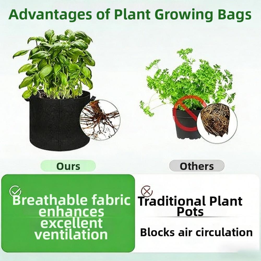 Faltbare Grow Bags Verdickte Stofftöpfe Pflanzenzucht Filz Grow Bags Baumpflanzung