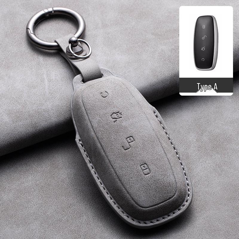 

BYD D9 Key Cover for 23 Models - N7 Lamb Wool Leather EV, DM-i Buckle, Cross-Border Compatible