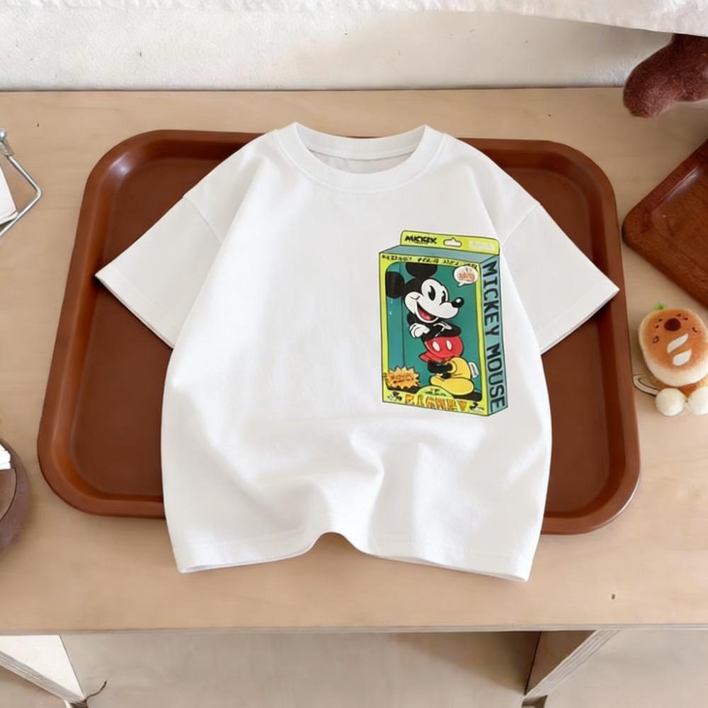 Summer children's clothing printed cartoon short sleeved top