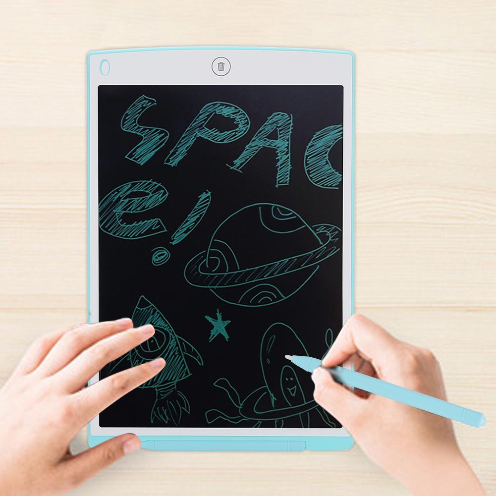12in LCD Hand Writing Pad Eye Protection Children Drawing Electronic Tablet Board with Pen(Blue(with Lock Key) )