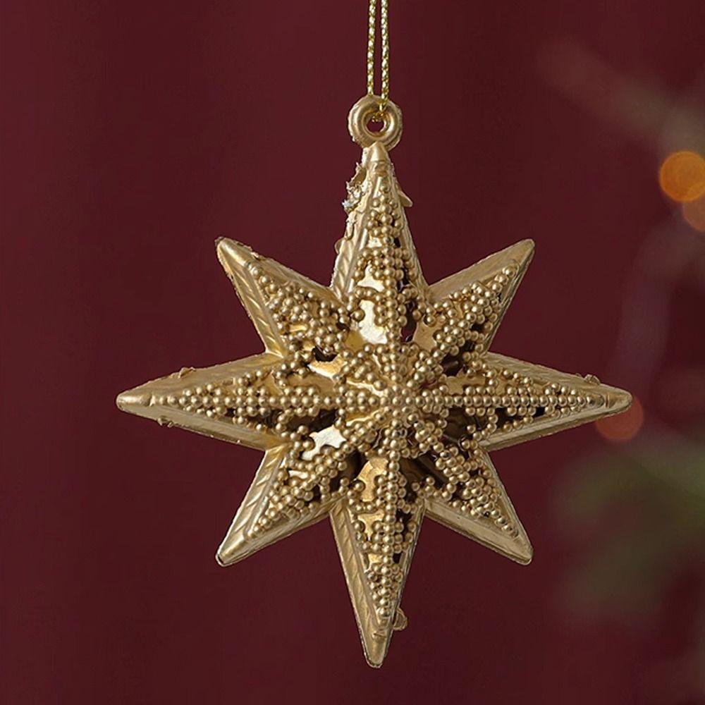 6pcs Hollowed Out Pentagram Hanging Decoration 3D Christmas Tree Decoration  Home Decor Gifts