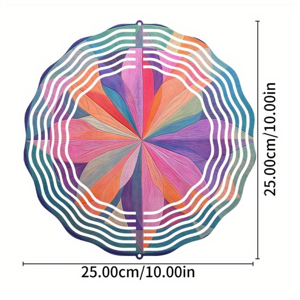10 Inch Colorful Metal Wind Spinner for Garden Outdoor Decor Rotating Wind Chime with 360 Hook Perfect Gift for Friends and Family All Seasons