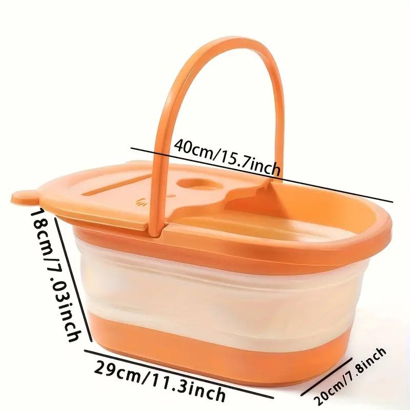 

Portable Foldable Cat-Themed Foot Soak Tub - No Power Needed, Battery-Free Movable Foot Soak Tub Electric Foot Soak Tub помаранчевий