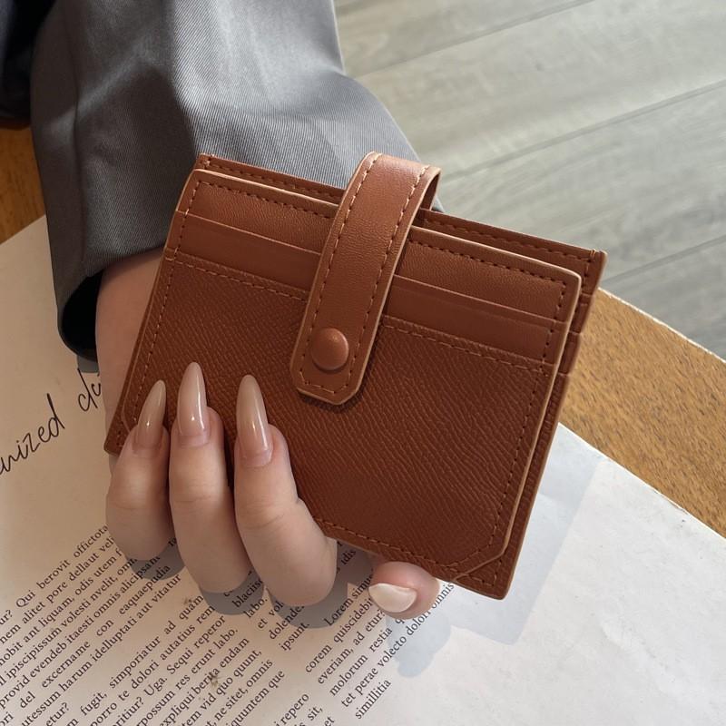 Ultra-thin Card Bag Women's Short Korean Multi-card ID Mini Leather Case Simple Compact