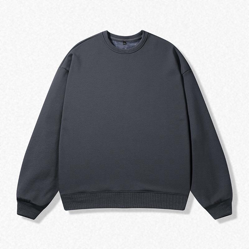 Unisex casualowa bluza z kapturem podszyta polarem: Okrągły dekolt, Luźny krój, Duży rozmiar, Długi rękaw, Idealny dla par