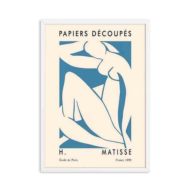 Solid Wood Frame Vintage Poster Henri Matisse Fashion Retro Posters And Prints Abstract Portrait Wall Art Painting Pictures Home Decor