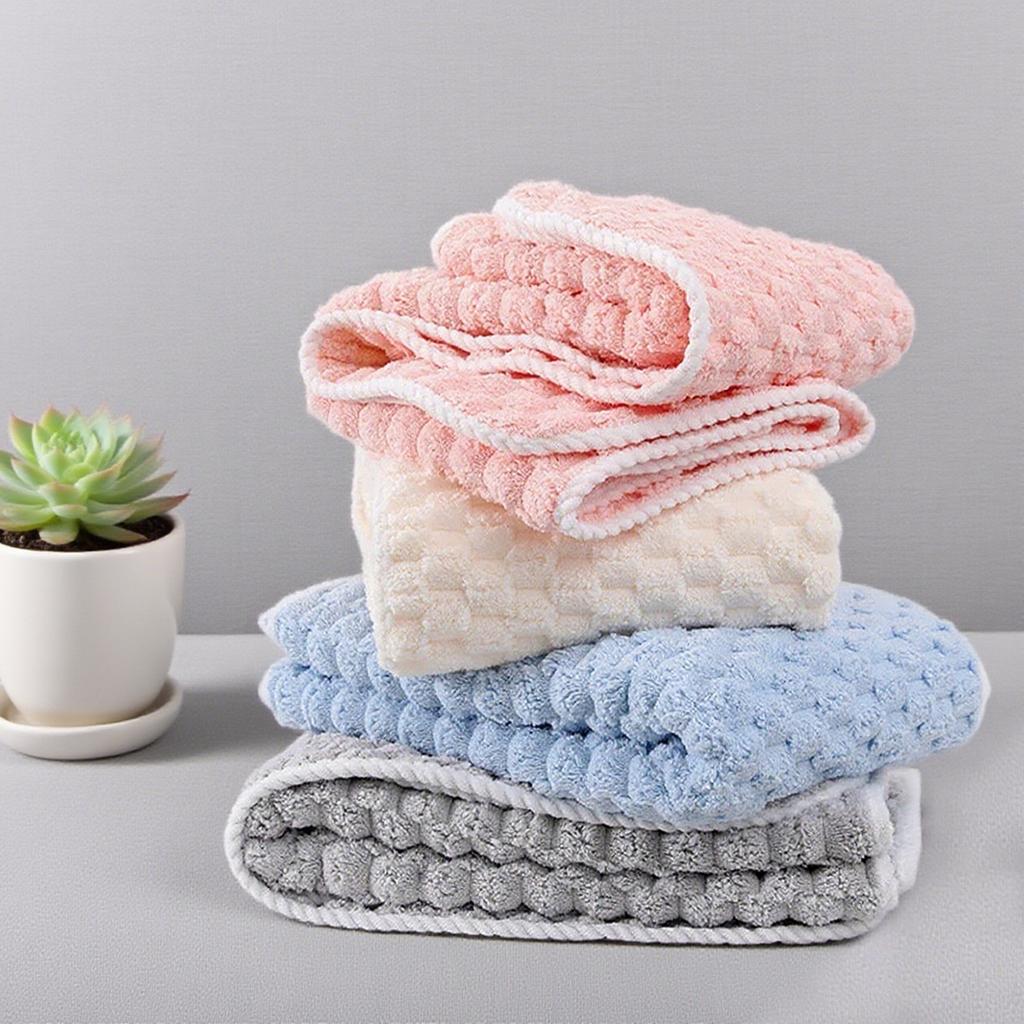 1 PC Soft Thickened Coral Microfiber Fleece Towel Quick Dry Water Absorbent Solid Color for Face And Hand Bathroom Towel