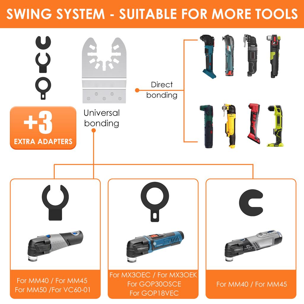 6/12 Pcs Diamond Oscillating Saw Blades Multi Tools Saw Blades Oscillating Blade Kit Power Tool Accessories for Wood Metal PVC