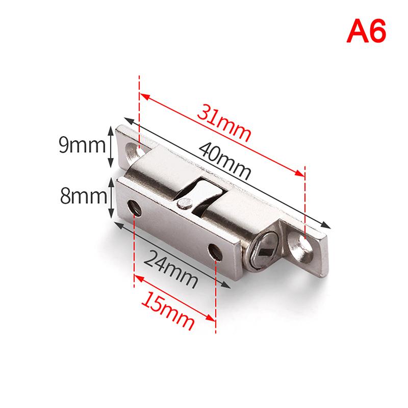 1Pc Brass Touch Beads Lock Door Spring Clip Cabinet Door Catches Silver Double Ball Catch Cabinet Door Latch 42/50/60/70Mm