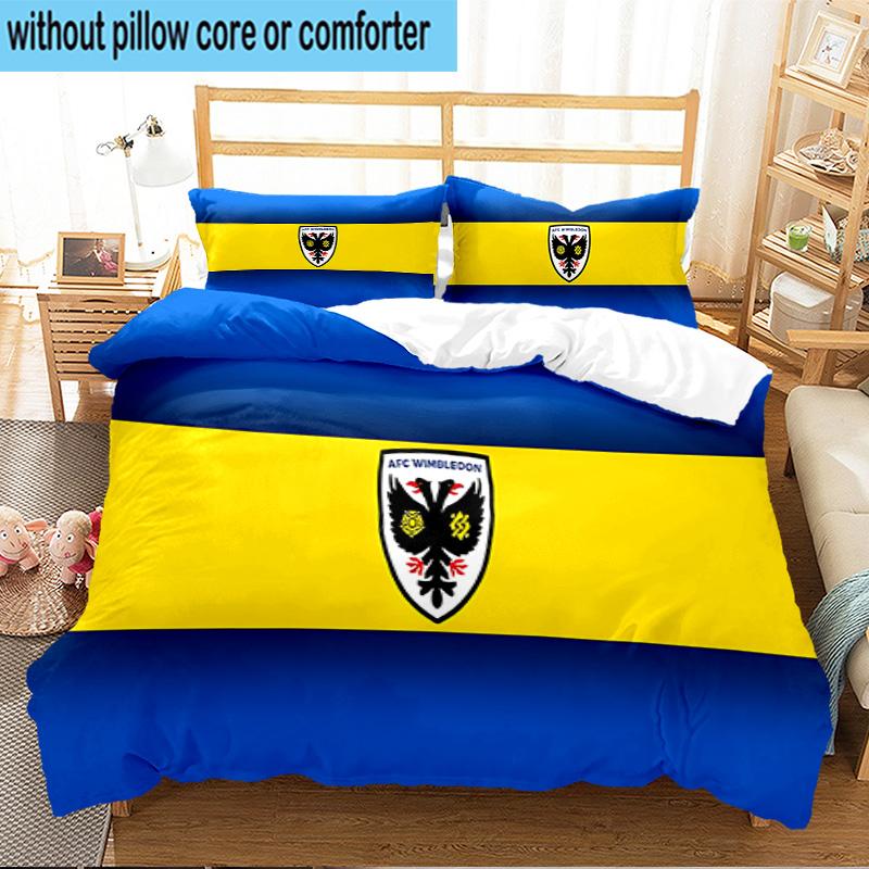 3PCS Afc Wimbledon Crest Bedding Set For Bedroom, Dormitory,Including 1pc Duvet Cover And 2pcs Pillowcases Large size Fan gift