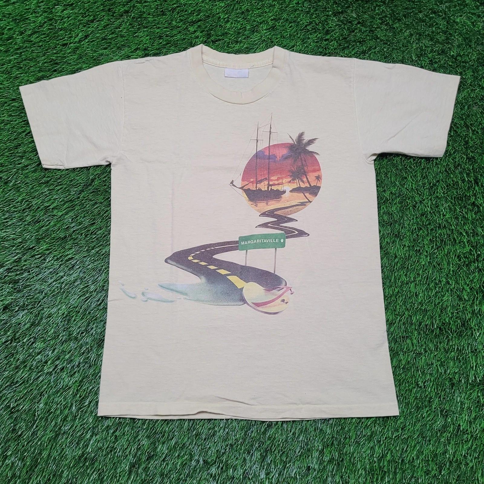 Vintage 80s Jimmy Buffett Margaritaville T-Shirt S Two Sided Airbrush Art M