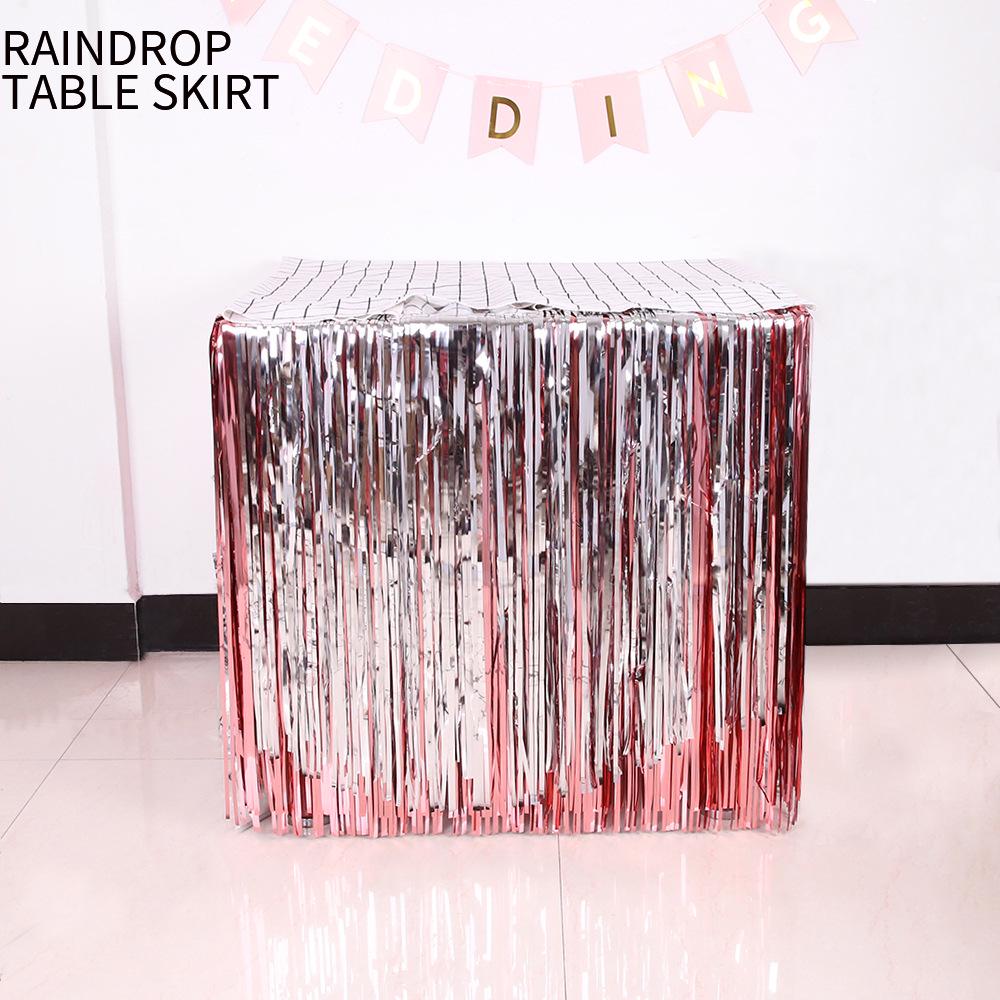 Rain Curtain Fringe Table Skirt for Party or Dining Table Decoration