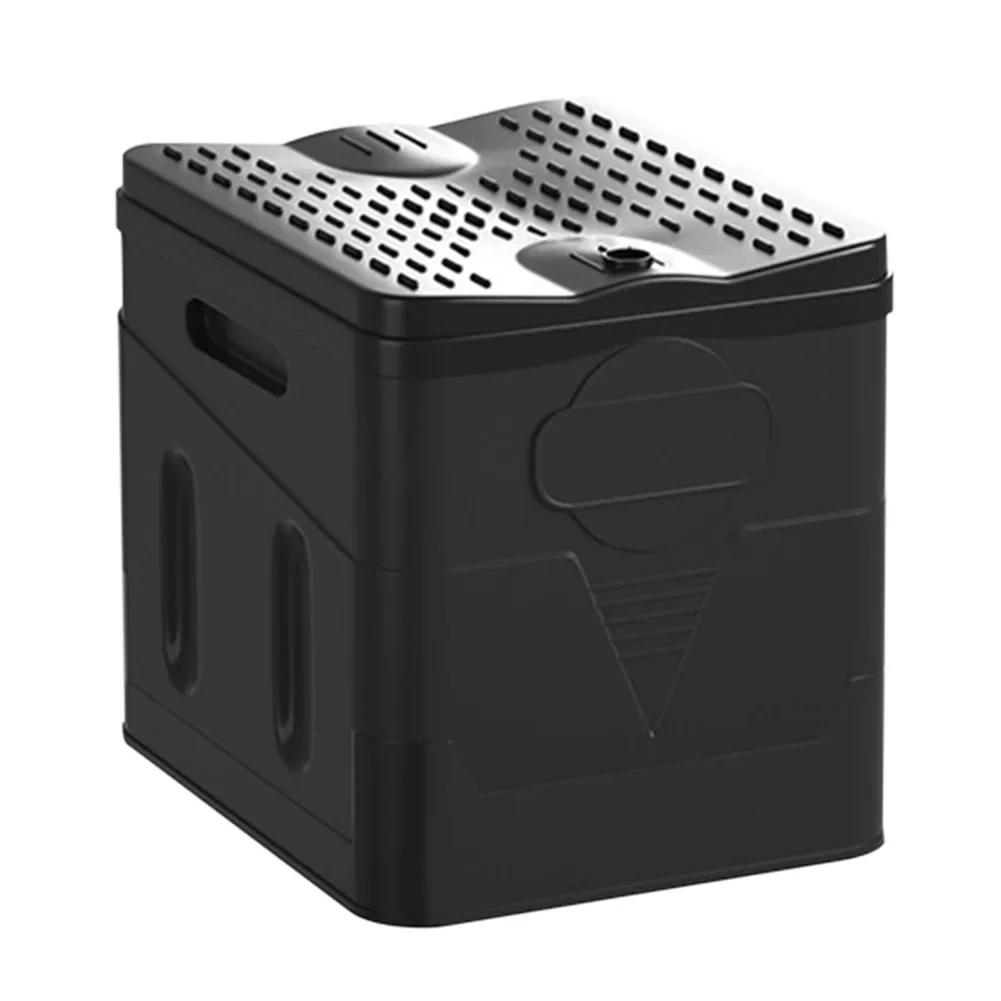 

Folding Toilet Portable Outdoor Folding Toilet Strong Bearing Capacity Reusable Trash Can for Camping Hiking Trips чёрный
